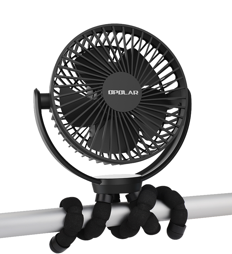 Opolar 5,000mAh (5 Inch) Flexible Tripod Fan Rechargeable battery Fan Suitable for Baby Stroller